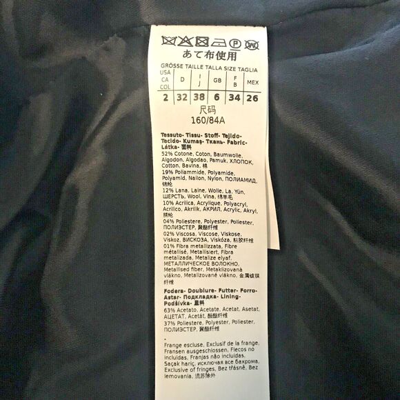 Womens Marella Blazer 2 Black & White Plaid Tweed Gold Thread Double Breasted - Picture 6 of 7